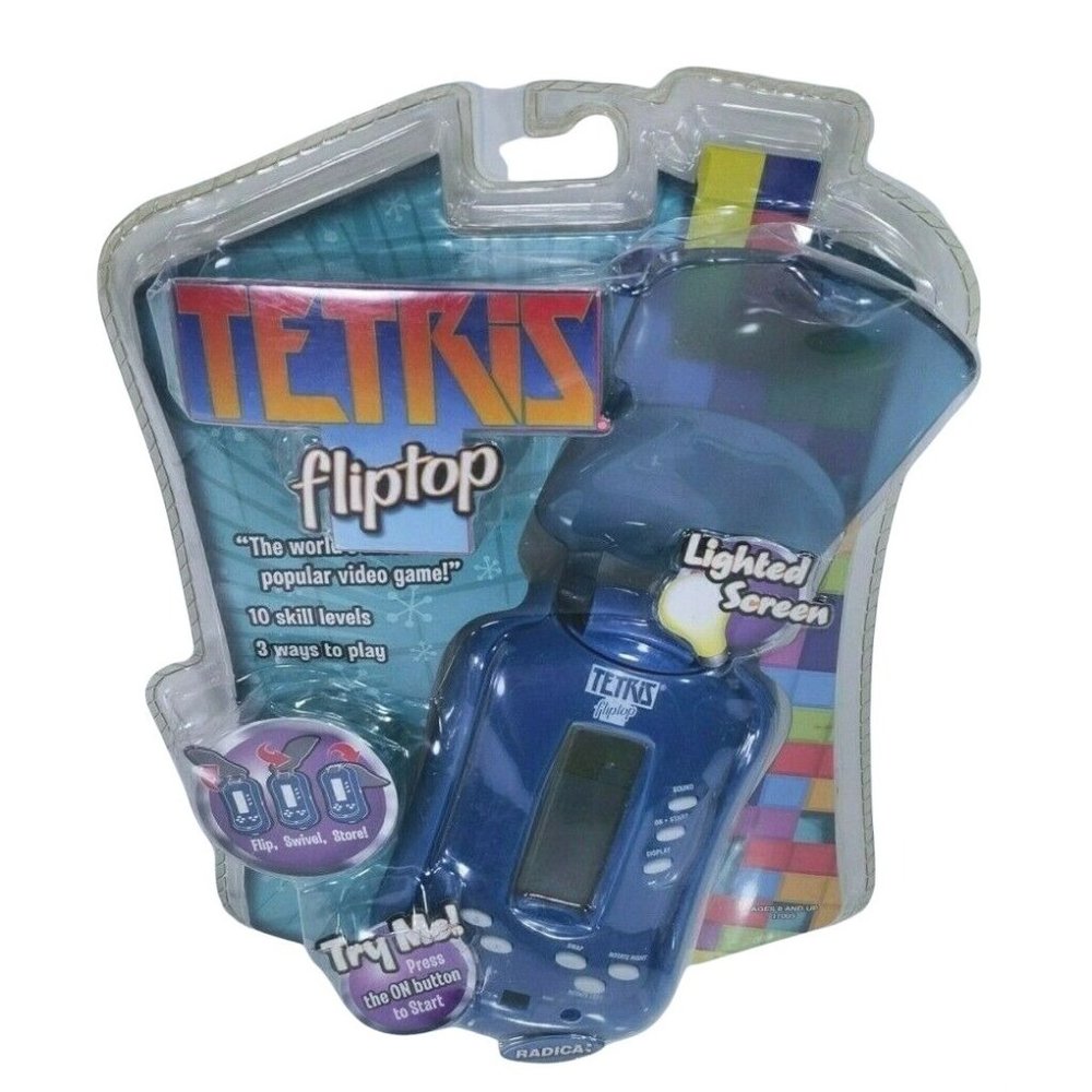 NEW Radica FlipTop Tetris Handheld Travel Game 2006 RARE Mattel SEALED